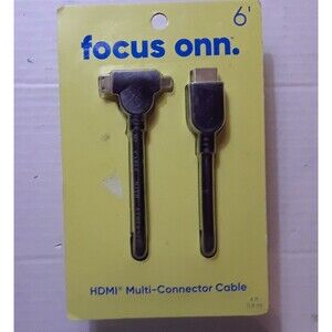 Focus ONN HDMI Multi-Connector Cable Mini/Micro 6 feet 1080P